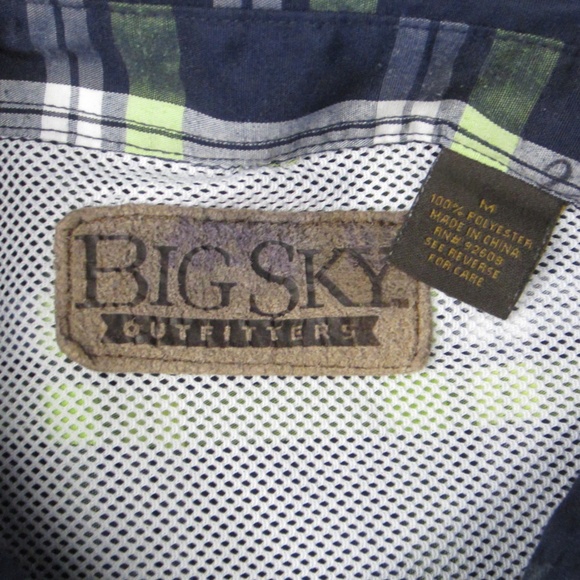 Big Sky Outfitters Men’s M Short Sleeve Collared Casual Blue Green Plaid Button - Picture 7 of 7